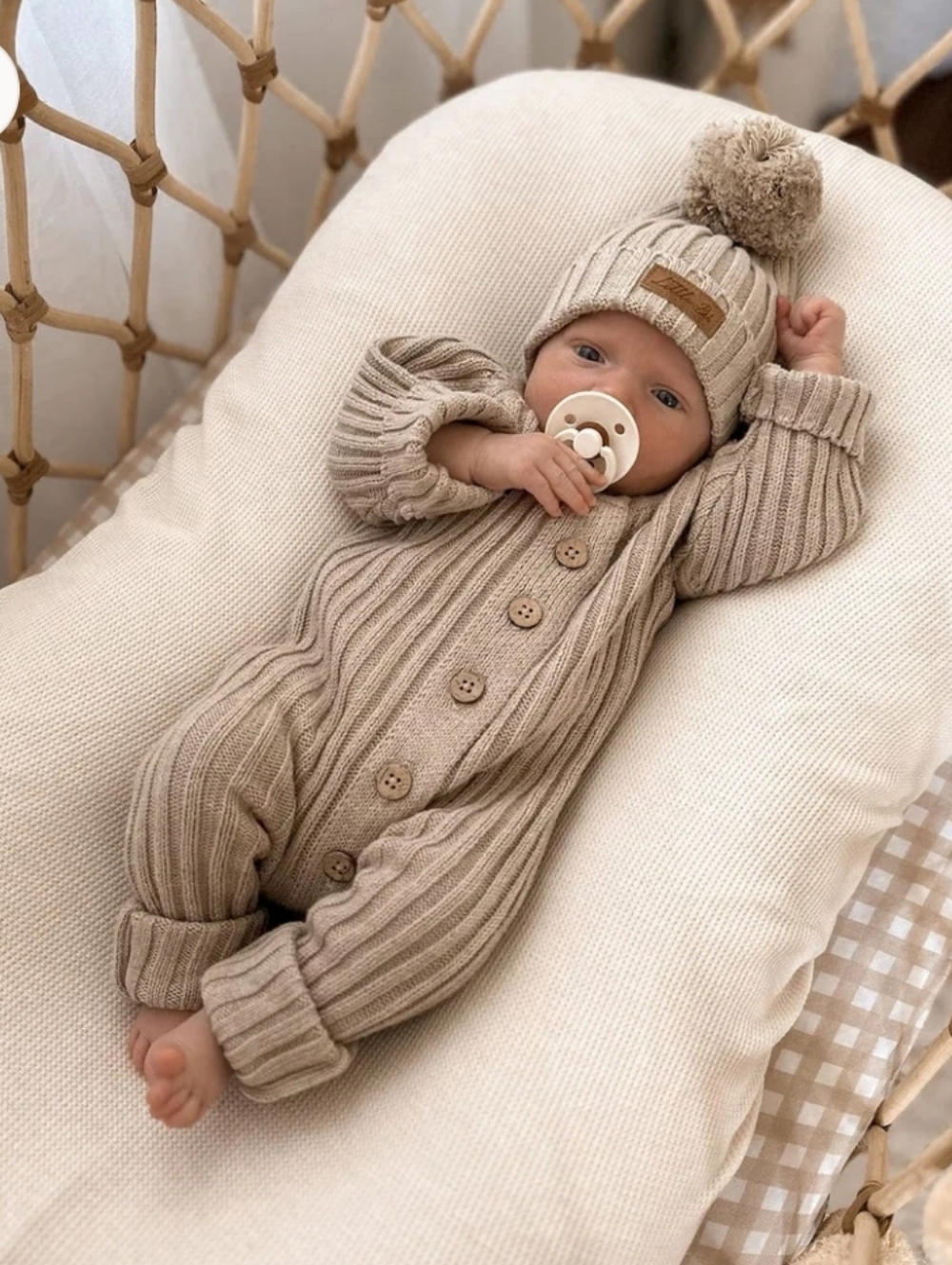 NWT Little B's Oak Ribbed Knit Cotton Romper